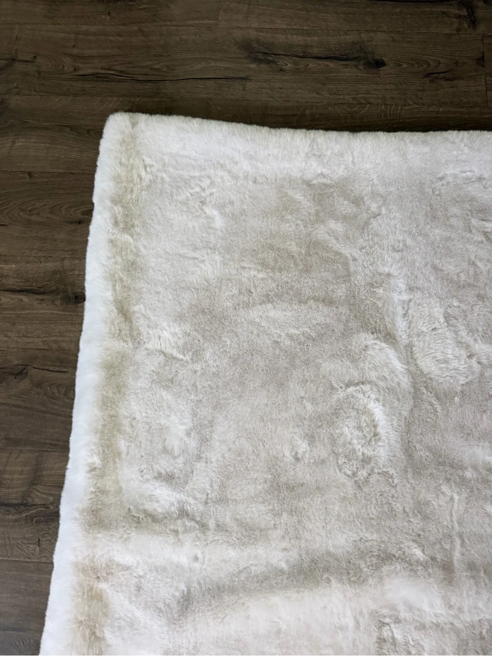 West Elm Chinchilla Faux Fur Throw Stone White 47